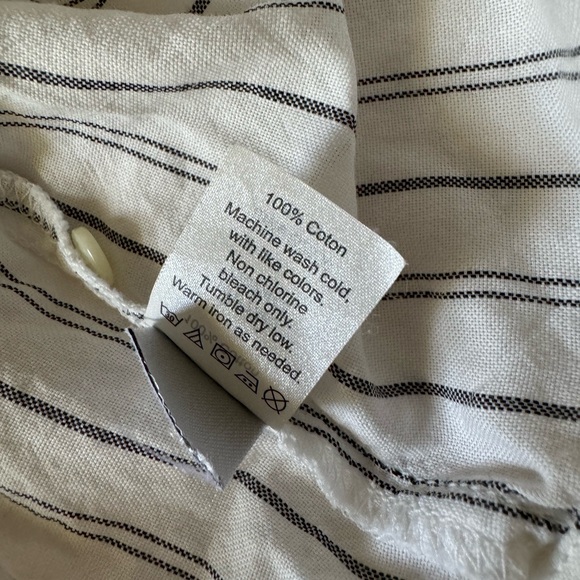 Madewell White Darcy Stripe Front Tie Button Down Top Size Medium - Picture 8 of 9